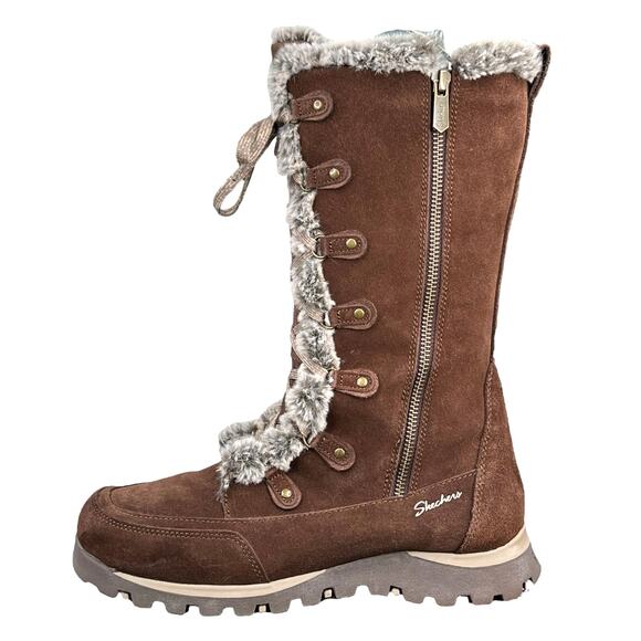 Vintage Y2K Skechers Grand Jams Brown Suede Lace Up Winter Boot Size US 8 - Picture 3 of 12